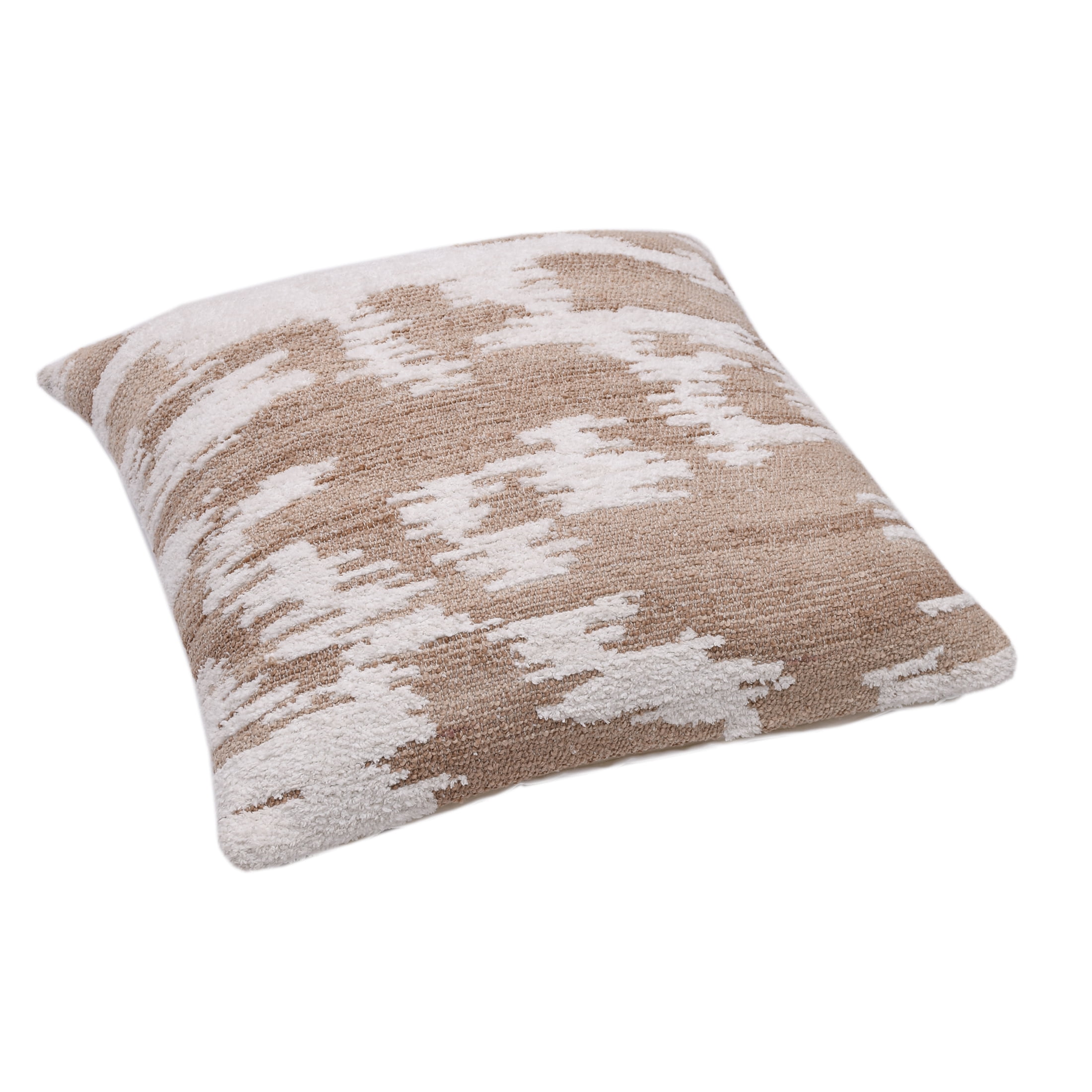 Better Homes & Gardens 20" x 20" Arrin Abstract Ikat Square Throw Pillow Cover, Brown Wool