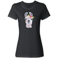 thumbnail image 3 of Inktastic Cute Llama with Flower Women's T-Shirt, 3 of 5