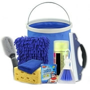 Car Cleaning Tools Brushes Washing Kit Pe Multifunction New Style 9pcs Large Folding Bucket Soft Bristles Auto Parts