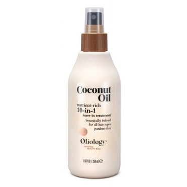 Oliology Coconut Oil 10-in-1 Multipurpose Spray - Leave in Treatment for All Hair Types | Detangles, Controls Frizz, Hydrates & Moisturizes | Made in USA, Cruelty Free & Paraben Free (8.5 oz)