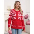 thumbnail image 2 of Cogild Cardigan Sweaters for Women Heart Pattern Knit, Crew Neck Long Sleeve, 2 of 10