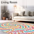 thumbnail image 2 of ODIKA 5'x7' Machine Washable Non-Slip Area Rug, Educational Alphabet Spiral Featuring Vibrant Letter Motifs and Playful Shapes High Traffic Rug, Orange, 695824, 2 of 7