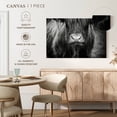 thumbnail image 5 of Elephant Stock Long Haired Highland Cow Wall Art - Horizontal Canvas Wall Art - Living Room Wall Decor - Animal Canvas - Black And Gray Decor - 51" x 34", 5 of 8