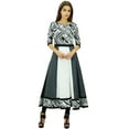 thumbnail image 2 of Phagun Kurta Ethnique en Coton Imprimé Designer Gris Anarkali Tunique Kurti Robe-6, 2 of 2