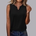 thumbnail image 2 of CHGBMOK Womens Tank Top Button V Neck Sleeveless Solid Summer Top Trendy Comfry Loose Casual Tank, 2 of 7