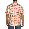 thumbnail image 3 of Fuzoiu Cherries And Bows Print Men's Casual Short,Men's Short Sleeve Shirt,Mens Casual Button Down Shirts,Cuban Collar Summer Shirt for Beach, Vacation, and Outdoor Activities-Large, 3 of 5