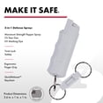 thumbnail image 2 of SABRE Defense Spray with Quick Release Key Ring, 25 Bursts, 10-Foot (3 M) Range, 3-in-1 Formula Contains Pepper Spray, CS Military Tear Gas And UV Marking Dye, Ergonomic Finger Grip, Twist Lock Safety, 2 of 8