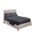 thumbnail image 2 of Juego de ropa de cama para el hogar Sábana de cama Funda de colchón Funda de almohada Juego de ropa de cama de poliéster de color sólido, Gris oscuro, Reina, 4pcs / set kenally HA6267-25B, 2 of 7