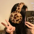 thumbnail image 2 of Leopard Earmuffs Plush Earmuffs Winter Warm Foldable Earplugs Cold Protection Women Ear Cover Cycling Anti-freezing Accessories (beige), 2 of 7