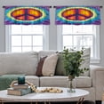 thumbnail image 3 of LALILO Kitchen Curtain Valance Peace Sign Rod Pocket Window Curtain 52"x 18" Set of 2, 3 of 6