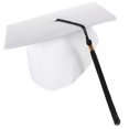 thumbnail image 1 of FENGGUIQU Elegant White Graduation Hat with Tassel Comfortable Polyester Material for Ceremony, 1 of 6