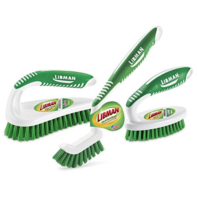 libman scrub brush kit, green white