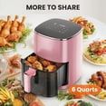 thumbnail image 3 of EDX Air Fryer,6 Qt Compact & Large with 400F for Crispy, Electric Multifunctional Cooker with Digital LED, Pink, 3 of 9