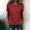 Wine, variant on Josdec Women's Cotton Linen Blend Round Neck Short Sleeve Side Button Detail Casual Summer Beach Vacation Top S-XXXL