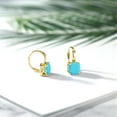 thumbnail image 4 of Gem Stone King 4.00 Ct Cushion Green Turquoise 18K Yellow Gold Plated Silver Earrings, 4 of 4