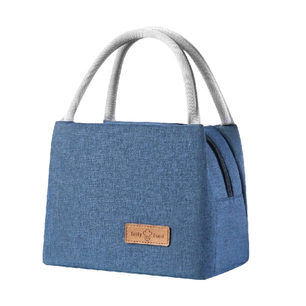 Bearachild Bolsa de almuerzo térmica práctica para picnics y bolsas Bento, bolsas de almuerzo con aislamiento de gran capacidad Mostrada Pequeño+Azul