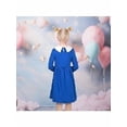 thumbnail image 5 of Girls Dress Blue White Collar Casual Student Uniform Long Sleeve 7 Years, 5 of 8