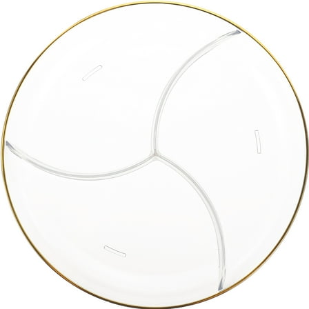 SOPOTUTU Three-Grids Snack Plate Portion Control Gold 1Pack