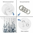 thumbnail image 4 of Blue Botanical Shower Curtain, Waterproof Shower Curtains for Bathroom, Dragonfly Flower Leaf Retro Ink Style Washable Fabric Bathtub Curtain Set Bath Decor with 12 Hooks Standard 72"x72", 4 of 8