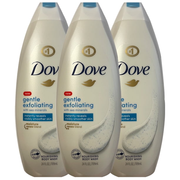 Pack of (3) Dove Gentle Exfoliating Nourishing Body Wash 24 Oz