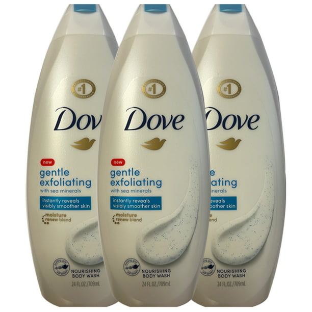 Pack of (3) Dove Gentle Exfoliating Nourishing Body Wash 24 Oz ...