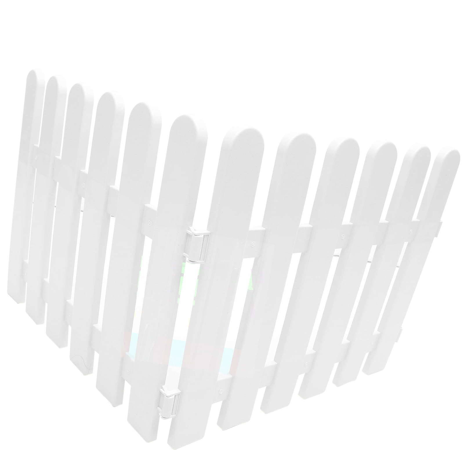OFFIGAM 2-Pack White Plastic Garden Border Fence for Lawn, Flower Bed Edging, Yard Decoration and Outdoor Landscape Design