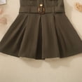 thumbnail image 6 of EnJoCho Toddler Girls Denim Jeans Dress Sleeveless Summer Casual Lapel Collar A-line Pleated Ruffl𝖾 Dress with Belt Toddler Summer Sleeveless 𝖲undress, 6 of 9