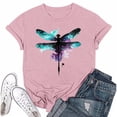 thumbnail image 2 of NAMTYQX Womens Tops Dressy Casual Cute Slack Soft Bedruckte Oversize Short Sleeve Print Lightweight O-Neck Women's Summer Tops Pink Size M, 2 of 5