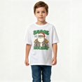 thumbnail image 2 of Boys Graphic T-Shirt Funny Santa Christmas Kids Tees 100% Cotton Short Sleeve Tops Ages 4-13Y, 2 of 4