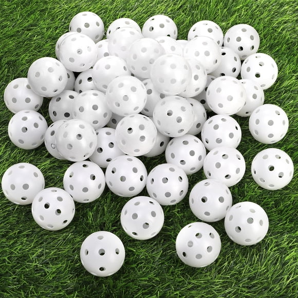 Pelotas de práctica de golf Faswin, paquete de 100 unidades, 41 mm, huecas, flujo de aire, color blanco
