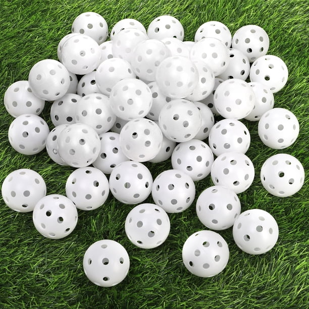Pelotas de práctica de golf Faswin, paquete de 100 unidades, 41 mm, huecas, flujo de aire, color blanco