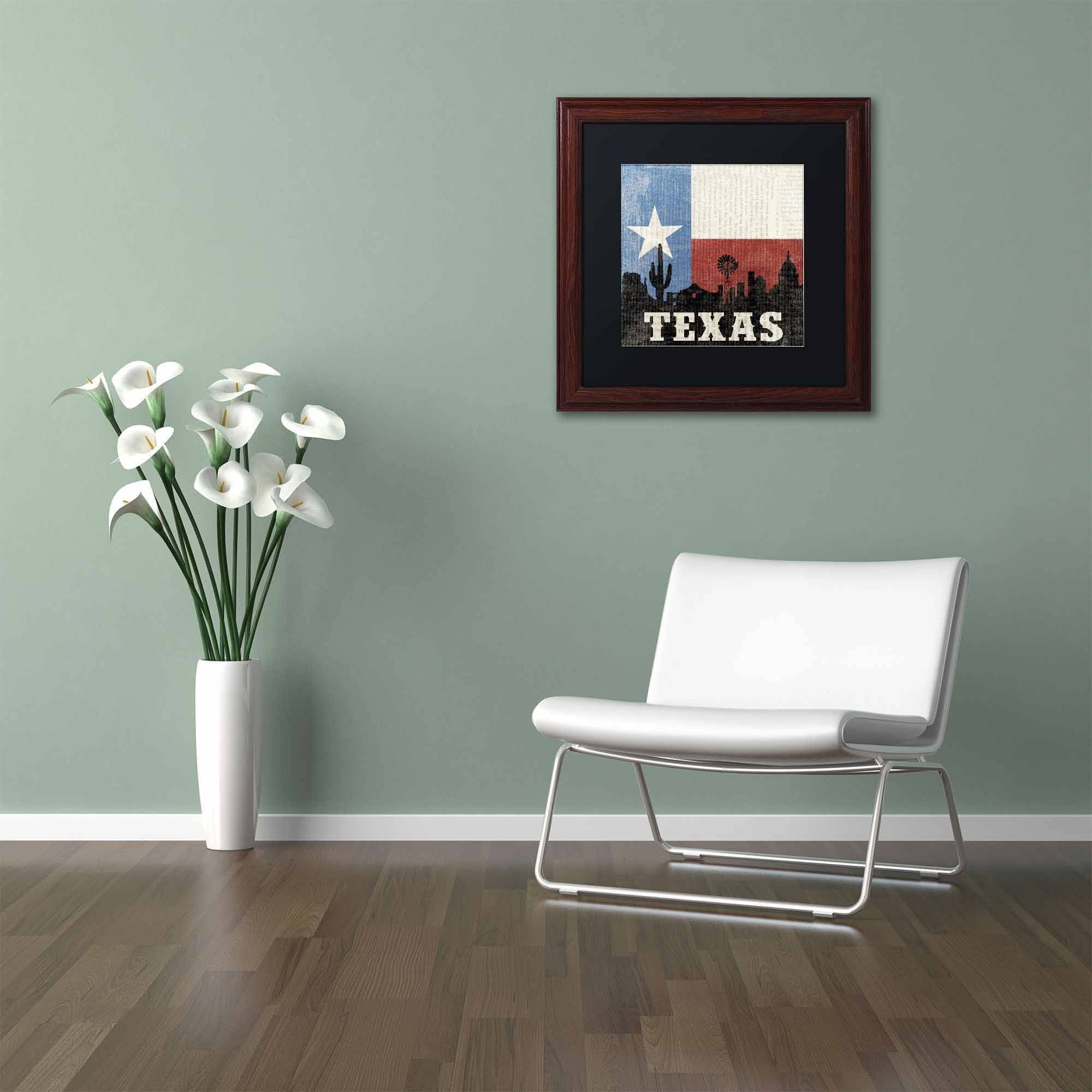 Trademark Fine Art "Texas" Canvas Art by Moira Hershey, Black Matte, Wood Frame