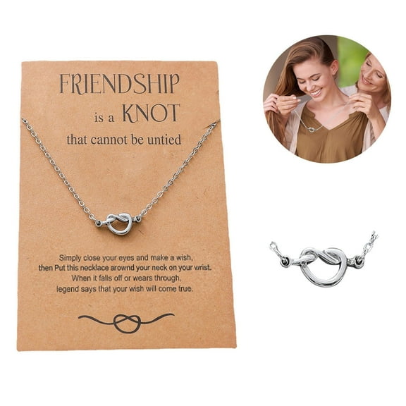 Pendant Necklace for Women Good Friend Good Sister Necklaces Forever Love Knot Matching Friendship Necklaces Card Necklace