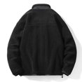 thumbnail image 4 of Puntoco Chaqueta De Lana Gruesa Y Lana De Cordero Con Cuello Alto, Bolsillo Con Cremallera Y Manga Larga De Color Sólido Para Hombre, 4 of 4