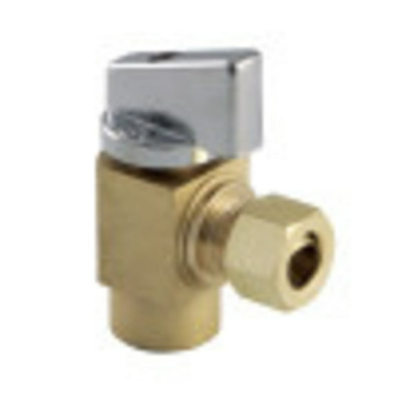 Kingston Brass KF43204CTL 1/2" Sweat x 3/8" OD Comp Angle Stop Valve, Raw Brass