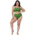 thumbnail image 3 of DARING DIVA Plus Size Two Piece Swimsuit for Women Scoop Neck 3X Green, 3 of 5