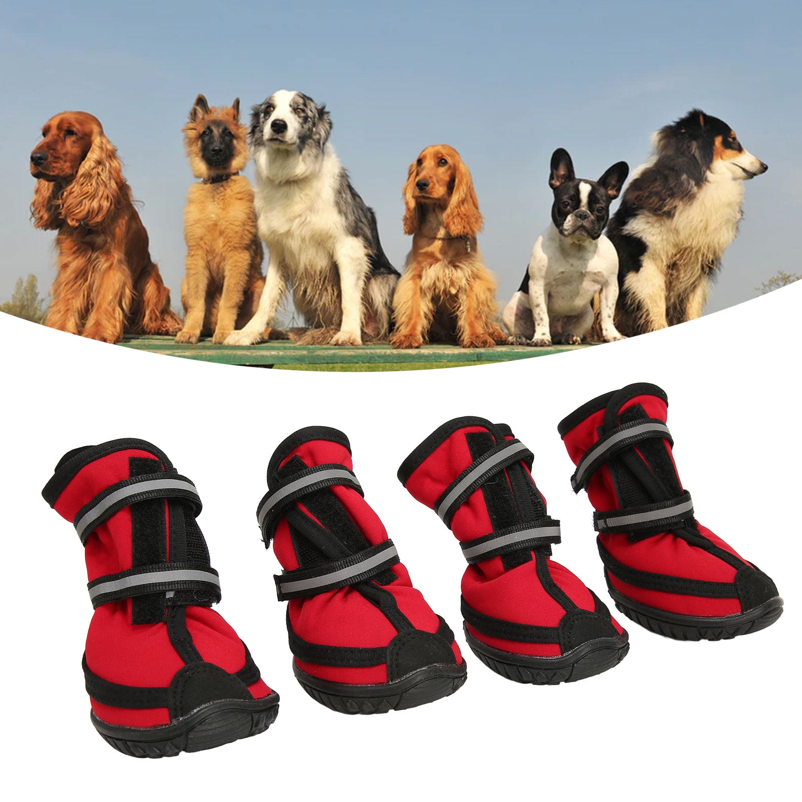 Reflective Dog Boots, Prevent Slipping Breathable Outdoor Dog Paw