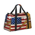 thumbnail image 2 of Rateoe American Flag And Baseball Pattern Gym Bag for Women, Duffle Bag for Travel with Wet Pocket, Carry on Weekender Bags for Women, Water Resistant Travel Bag Duffel Bag, 2 of 7