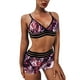 thumbnail image 3 of MKLEKYY Trajes De Baño Women Color 2Pack Tropical Print Bikini Swimsuit Split Push Up Two Piece Beachwear Swimwear, 3 of 6