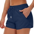 thumbnail image 2 of Women's Running Shorts with Liner 3 Zipper Pockets Elastic Workout Athletic Gym Yoga Shorts, M, 2 of 5