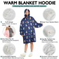 thumbnail image 5 of Wearable Oversized Blanket,Dark Blue Christmas Dog and Snowman Pattern Wearable Blanket Hoodie for Adults,Cozy Hooded Blankets with Super Pockets,Super Warm Fuzzy Pullover for Women & Men, 5 of 6