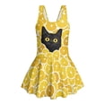 thumbnail image 4 of Xixirimido Black Cat Lemons Yellow Print Girls One Piece Swimsuit with Skirt Modest Sleeveless Swim Dress Featuring Built-in Shorts & UPF 50+ Sun Protection for Beach Pool, 10-11 Years, 4 of 7