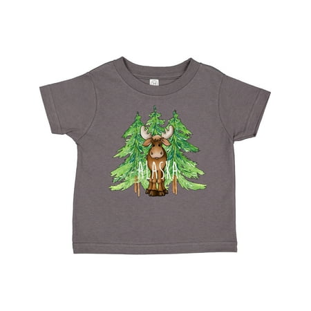 

Inktastic Alaska Moose and Trees Gift Toddler Boy or Toddler Girl T-Shirt