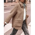 thumbnail image 3 of PRETTYGARDEN Women's Winter Faux Fur Coats Long Sleeve Lapel Button Down Pockets Fleece Sherpa Jacket Casual Trendy Outerwear, 3 of 10