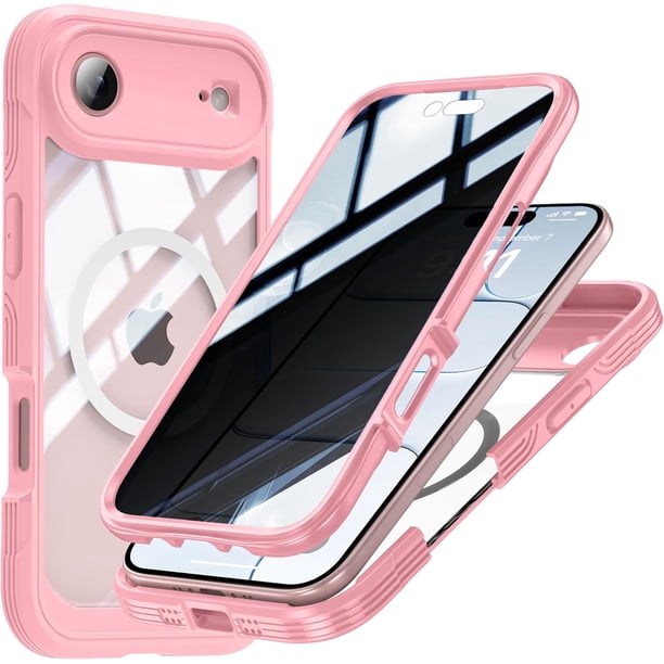 Funda Magnética de Privacidad para iPhone 17 Air, Protector de Pantalla de Privacidad, Protección de Grado Militar Funda de cuerpo Completo Anti Peep a Prueba de Golpes de Vidrio Templado