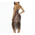 thumbnail image 2 of Chevron Sequin Fringe Sleeveless Sheath Gatsby Gala Night Cocktail Dresses, 2 of 6