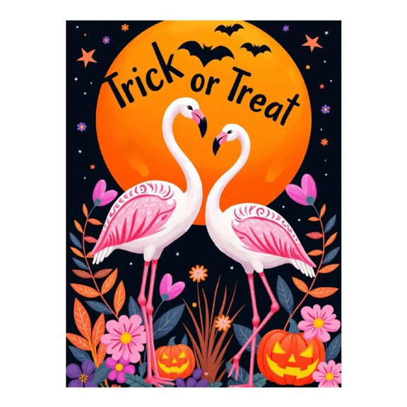 Diamond Art Kit for Adults, Flamingos Halloween Pumpkins Bats Moon Diamond Painting for Adults Beginners, DIY Diamond Art Painting Kits, 5D Diamond Painting Crafts for Home Decor 12x16 Frameless