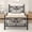 Black, variant on Twin Size Bed Frame, Metal Platform Bed Frame with Dragonfly Pattern Headboard and Footboard, No Box Spring Needed, Black