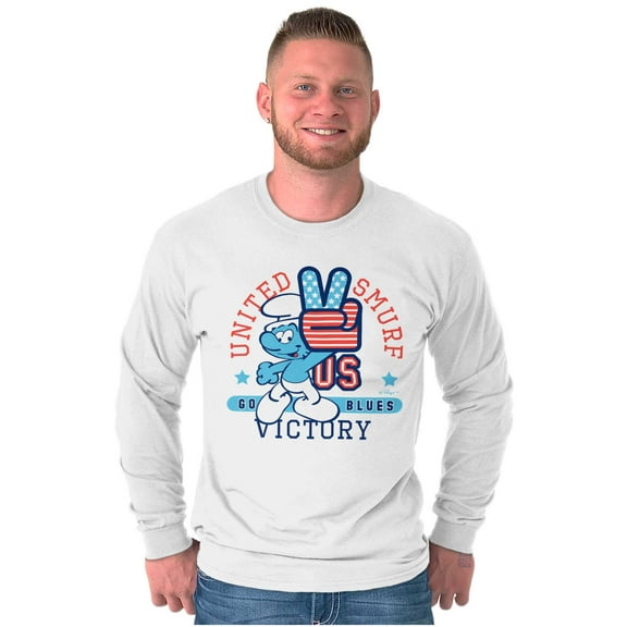 United Smurf Americana Varsity Long Sleeve TShirt Men Women Brisco Brands M