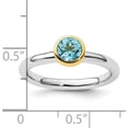 thumbnail image 5 of Sterling Silver Stackable Expressions w/Gold-plated Blue Topaz Ring - Ring Size 10.0, 5 of 8